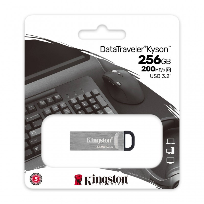 Пам'ять USB Flash Kingston DataTraveler Kyson Metal 256GB USB 3.2 Gen 1, Retail
