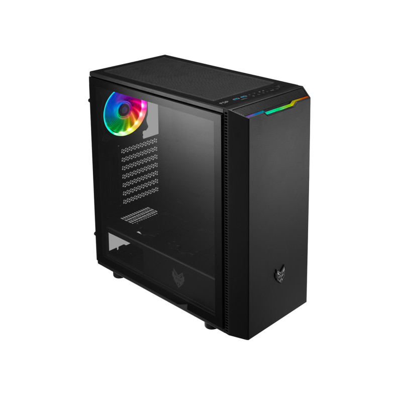 Корпус FSP CMT350 2xUSB3.0, fans F:2x12cm+ARGB R:1x12cm, без БЖ ATX
