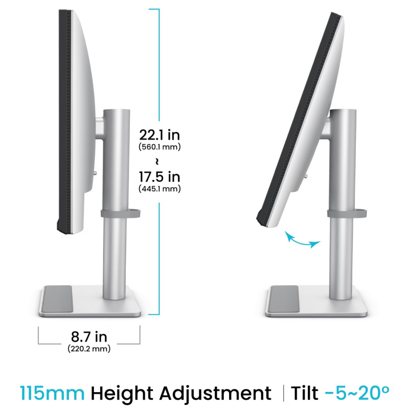 TFT 27" BenQ MA270U, IPS, 4K UHD, 2хHDMI, 2xUSB- C, HAS, Pivot, сріблясто-сірий