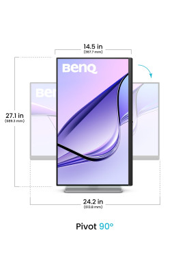 TFT 27" BenQ MA270U, IPS, 4K UHD, 2хHDMI, 2xUSB- C, HAS, Pivot, сріблясто-сірий