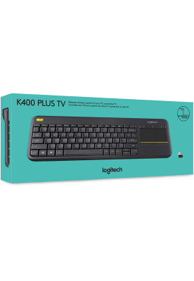 Клавіатура Logitech K400Plus, бездротова, чорна