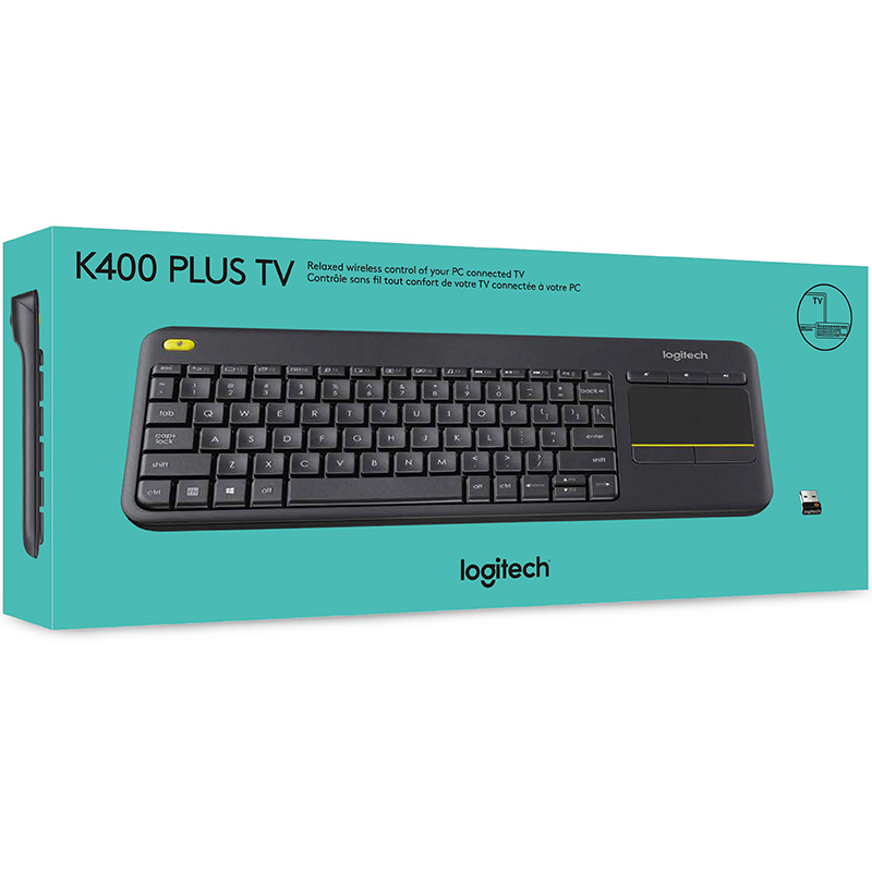 Клавіатура Logitech K400Plus, бездротова, чорна