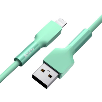Кабель USB3.1 AM-Lightning M, 1 м, 2.4A,Silica gel Зелений, CALDC Baseus