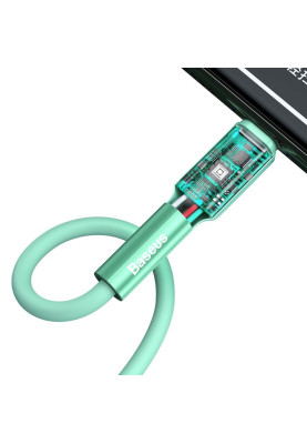 Кабель USB3.1 AM-Lightning M, 1 м, 2.4A,Silica gel Зелений, CALDC Baseus