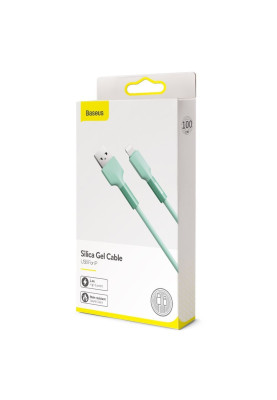 Кабель USB3.1 AM-Lightning M, 1 м, 2.4A,Silica gel Зелений, CALDC Baseus