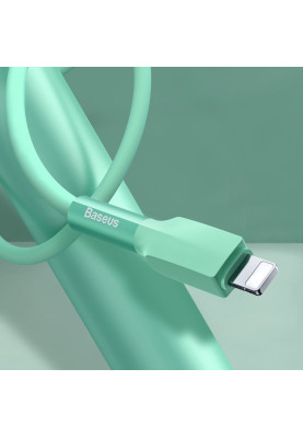 Кабель USB3.1 AM-Lightning M, 1 м, 2.4A,Silica gel Зелений, CALDC Baseus