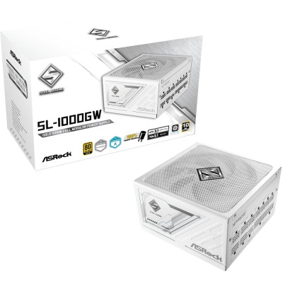 БЖ 1000W ASRock SteelLegend White SL-1000GW ATX 3.1 135mm, 80+ Gold, Fully Modular, Retail