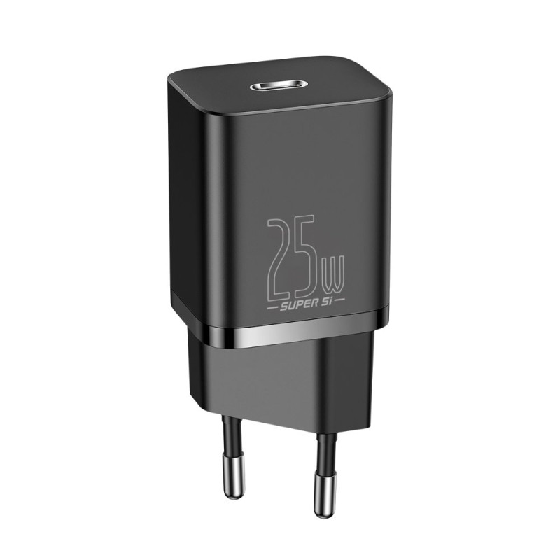 Зарядний пристрій 1xUSB 25W (USB-C) Чорний Baseus