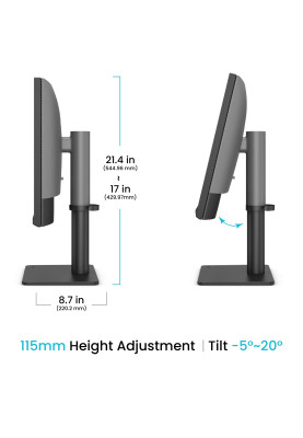 TFT 27" BenQ PD2706QN, QHD, IPS, HDMI, DP, USB-C, HAS, Pivot, колонки, темно сірий