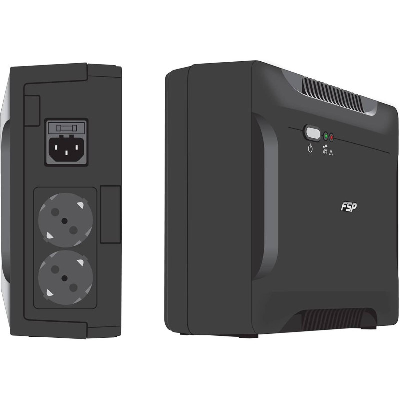 ДБЖ FSP Nano 800, 800ВА/480Вт, Schuko x 2, Black