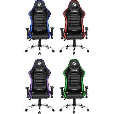 Крісло ігрове Defender Ultimate, 60мм, Клас 3, RGB ПУ, Black