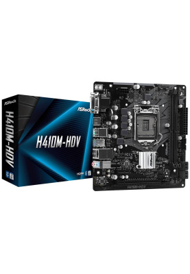 ASRock H410M-HDV/REF (1200/H410, 2*DDR4, 1xPCIex16, HDMI/DVI/VGA, 4xSATAІІІ, GLan, 7.1ch, mATX)