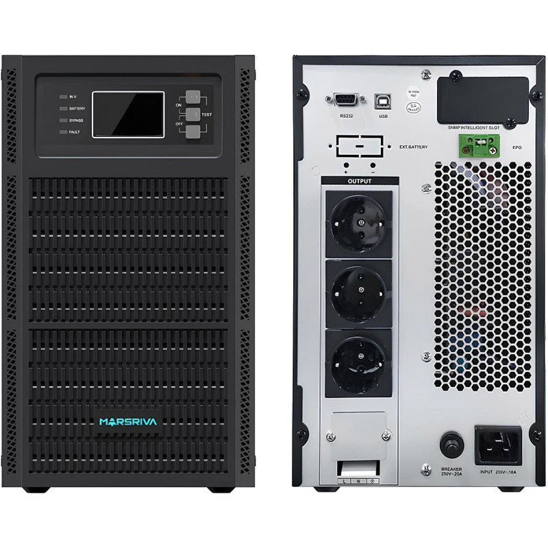 ДБЖ Marsriva MR-US3K, 3кВА/3кВт, Smart Online UPS, 3kVA, 6*12V/9Ah