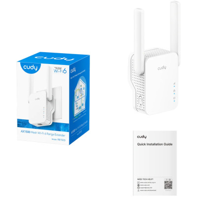 Підсилювач Wi-Fi сигналу Cudy RE1500, AX1500 Wi-Fi 6 Mesh Repeater Підсилювач Wi-Fi сигналу Cudy RE1500, AX1500 Wi-Fi 6 Mesh Repeater