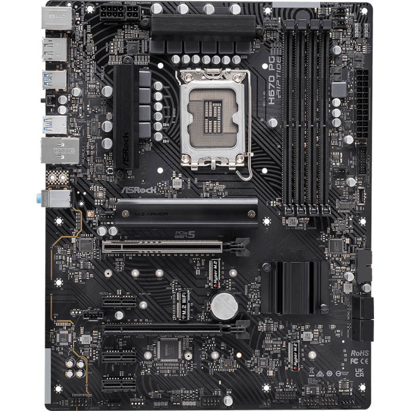 ASRock H670 PG RIPTIDE (1700/H670, 4*DDR4, 2xPCIex16, 4xSATAІІІ, 3xM.2, 2.5GLan, 7.1ch, ATX)