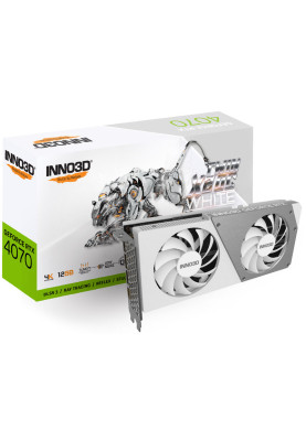 Відеокарта GeForce RTX4070 Inno3D X2 OC WHITE, 12GB GDDR6X, 192bit, PCI Express