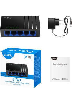 Комутатор Cudy GS105D, 5-Port Gigabit Desktop  Switch