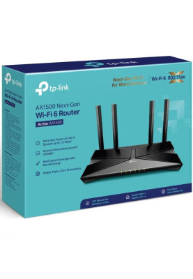 Маршрутизатор TP-Link Archer AX1500, Wi-Fi 6 300 Mbps at 2.4 GHz + 1201 Mbps at 5 GHz