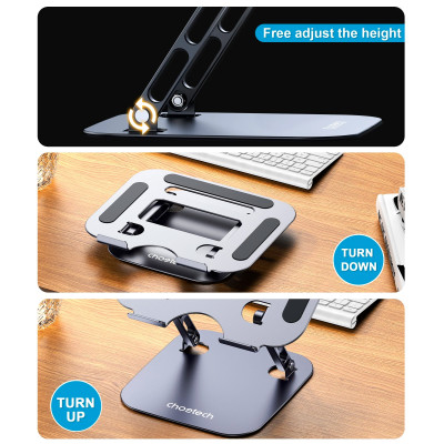 Підставка для ноутбука Laptop Folding Stand 7-13` Choetech сіра Підставка для ноутбука Laptop Folding Stand 7-13` Choetech сіра