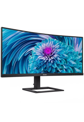 TFT 34" Philips 346E2CUAE, VA, вигнутий, WQHD, DP, HDMI, USB-С, HAS,  колонки, чорний