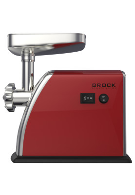 М'ясорубка BROCK  MG 1601 RD 1400Вт/2кг/хв/реверс/3 решітки/насадка для ковбас/кеббе/3 терки/червона