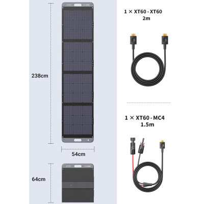 Сонячна панель Ugreen 200W Solar Panel SC200 IP67 MPPT XT60+MC4