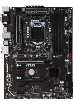 Материнська плата ASRock H270 PERFORMANCE/REF (1151/H270, 4*DDR4,2xPCIe x16, 6xSATAІІІ, RAID, GLan, 8ch, ATX)