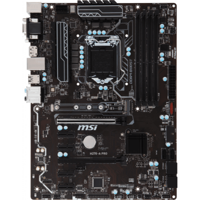 Материнська плата ASRock H270 PERFORMANCE/REF (1151/H270, 4*DDR4,2xPCIe x16, 6xSATAІІІ, RAID, GLan, 8ch, ATX)