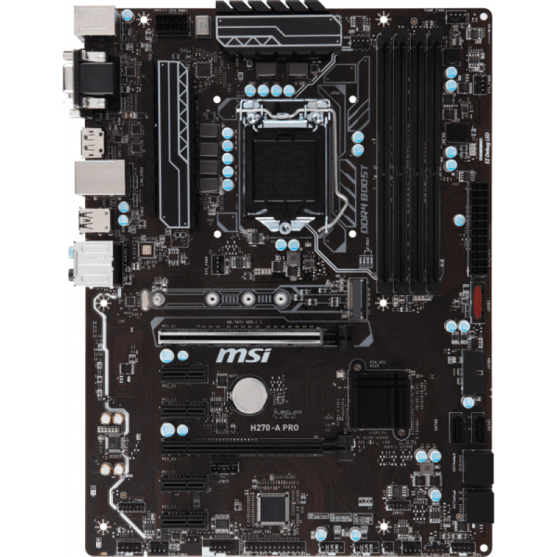 Материнська плата ASRock H270 PERFORMANCE/REF (1151/H270, 4*DDR4,2xPCIe x16, 6xSATAІІІ, RAID, GLan, 8ch, ATX)