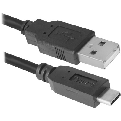 Кабель USB AM-Type C M, 1.0м, чорний, 09-03 PRO Defender