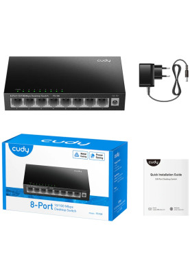 Комутатор Cudy FS108, 8 портовий 10/100 Mbps Metal Switch