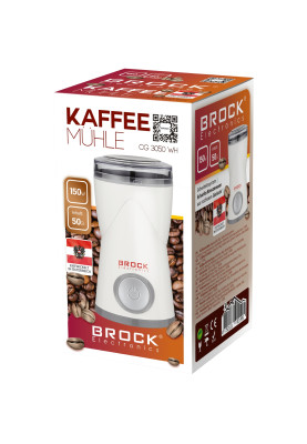 Кавомолка BROCK CG 3050 WH 150Вт/ жорнова/ 50г/ пластик/ біла