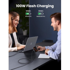 Кабель USB 2.0 Type-C M-M, 3 м, 100W (480Mbps)Сірий, L512 UGREEN Кабель USB 2.0 Type-C M-M, 3 м, 100W (480Mbps)Сірий, L512 UGREEN