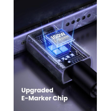 Кабель USB 2.0 Type-C M-M, 3 м, 100W (480Mbps)Сірий, L512 UGREEN Кабель USB 2.0 Type-C M-M, 3 м, 100W (480Mbps)Сірий, L512 UGREEN