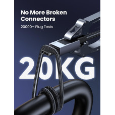 Кабель USB 2.0 Type-C M-M, 3 м, 100W (480Mbps)Сірий, L512 UGREEN Кабель USB 2.0 Type-C M-M, 3 м, 100W (480Mbps)Сірий, L512 UGREEN