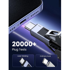 Кабель USB 2.0 Type-C M-M, 3 м, 100W (480Mbps)Сірий, L512 UGREEN Кабель USB 2.0 Type-C M-M, 3 м, 100W (480Mbps)Сірий, L512 UGREEN