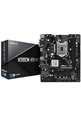 ASRock H310CM-HDV/M.2/REF (1151/H310, 2*DDR4, 1xPCIex16, 4xSATAIII, VGA/DVI-D/HDMI, GLan, mA