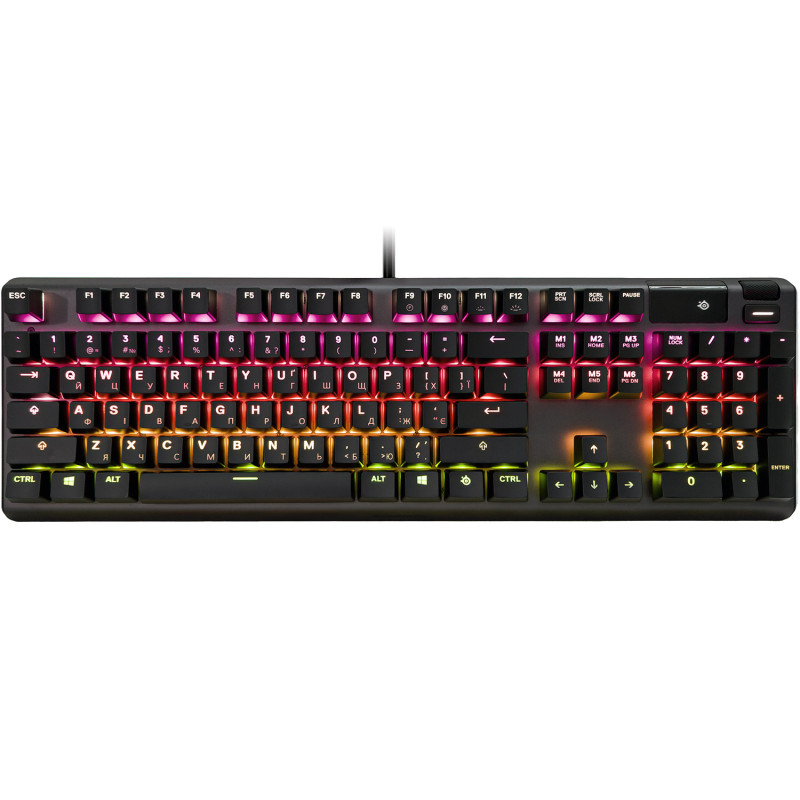 Клавіатура ігрова механічна SteelSeries Apex 5 (Blue Switch) UA OLED Smart Display