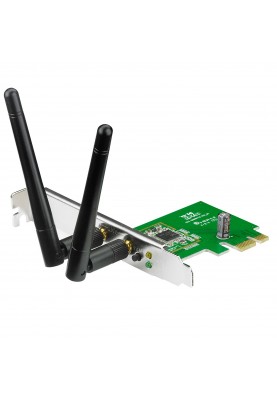 Адаптер Asus PCE-N15, WiFi, 802.11n 300Mbps, 2 з'ємні антени, PCIexpress