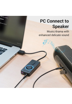 Звукова плата USB Vention Audio USB - 3х3,5 мм jack 0.15m Volume Control