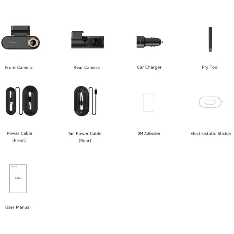 Відеореєстратор DDPAI Dashcam N5 Pro + камера заднього виду
