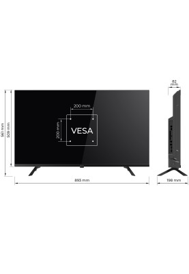TV 40 Kivi 40F730QB FHD/DLED/T2/Android 11/2 x 10W/HDMI/Wi-Fi/VESA 200x200 M4/ST /Black