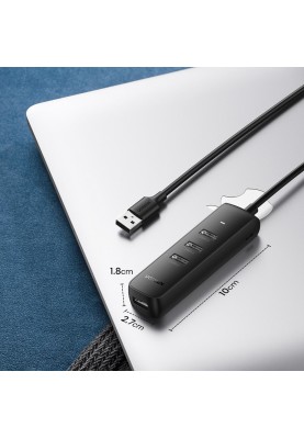 Хаб USB 3.2 Type A -> 4xUSB 3.2  Активний, 1м Чорний CM416 UGREEN