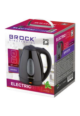 Електрочайник BROCK WK 0604 BK1500Вт/ 1.8л/ потрійна система безпеки/ чорний