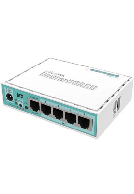 Маршрутизатор Mikrotik hEX RB750Gr3 with Dual Core 880MHz MHz CPU, 256MB RAM, 5 Gigabit LAN ports, U