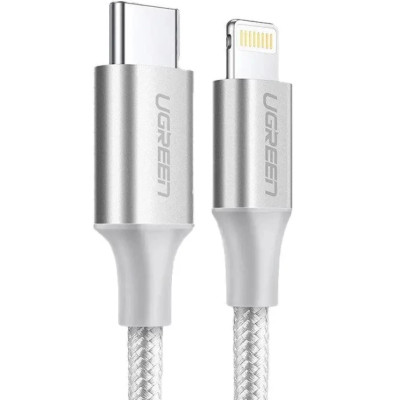 Кабель USB 2.0 Type-C M-Lightning M, 1 м, (20V/3A), (60W) Білий, US304 UGREEN