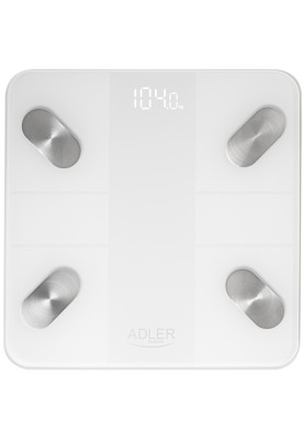 Ваги напольні Adler AD 8186 white електронні/ Smart/ 180кг/ 3хААА/ автовимкнення/ білі