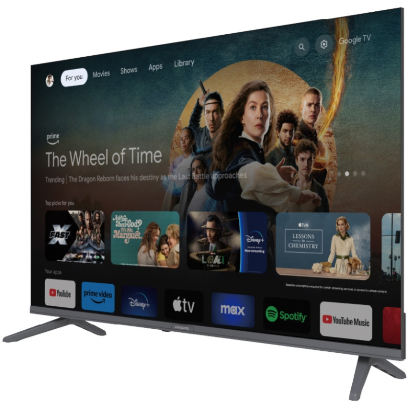 TV 43 AIWA 43GO70804UHD 4K UHD/DLED/T2/ Google TV/2 x 10W/Dolby Digital/HDMI/Wi-Fi/VESA 200x100/Blac