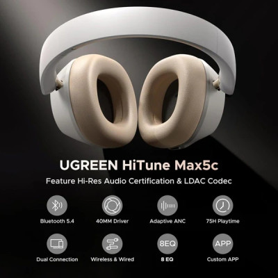 Навушники UGREEN HP203 HiTune Max5С Hybrid ANC White Навушники UGREEN HP203 HiTune Max5С Hybrid ANC White