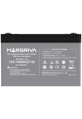 Акумуляторна батарея Marsriva 12V, 100A, AGM Gel battery